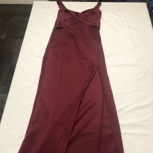 Floor length prom dress.